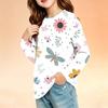 Children's Long Sleeve Round Neck Printed Top with Pockets for Boys and Girls