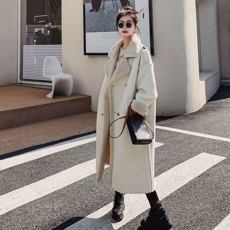 Winter new imitation lamb wool coat women's medium and long high-end loose thickened fur integrated coat