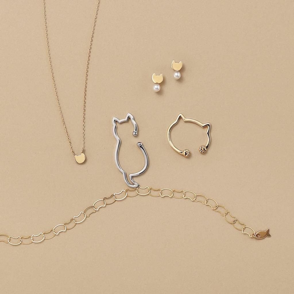 Vendome Earrings K10 White Gold Cat Ear Cuff vhodné pro GJBE0344H WG [Oficiální] [VIH Aoyama] [Dar pro produkt Me&Cats]