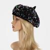 Pailletten Baskenmütze Modische Französische Baskenmütze Elegante Winter Herbst Mütze Damen Winter Kopfbedeckung Für Partys Outdoor Reisen
