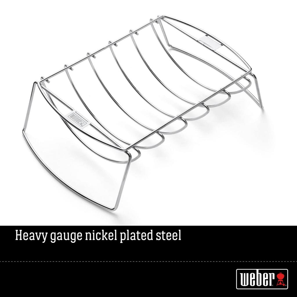 Weber Rib & Roast Holder Premium Grill Rack (Official Japanese Product) 6469 Silver