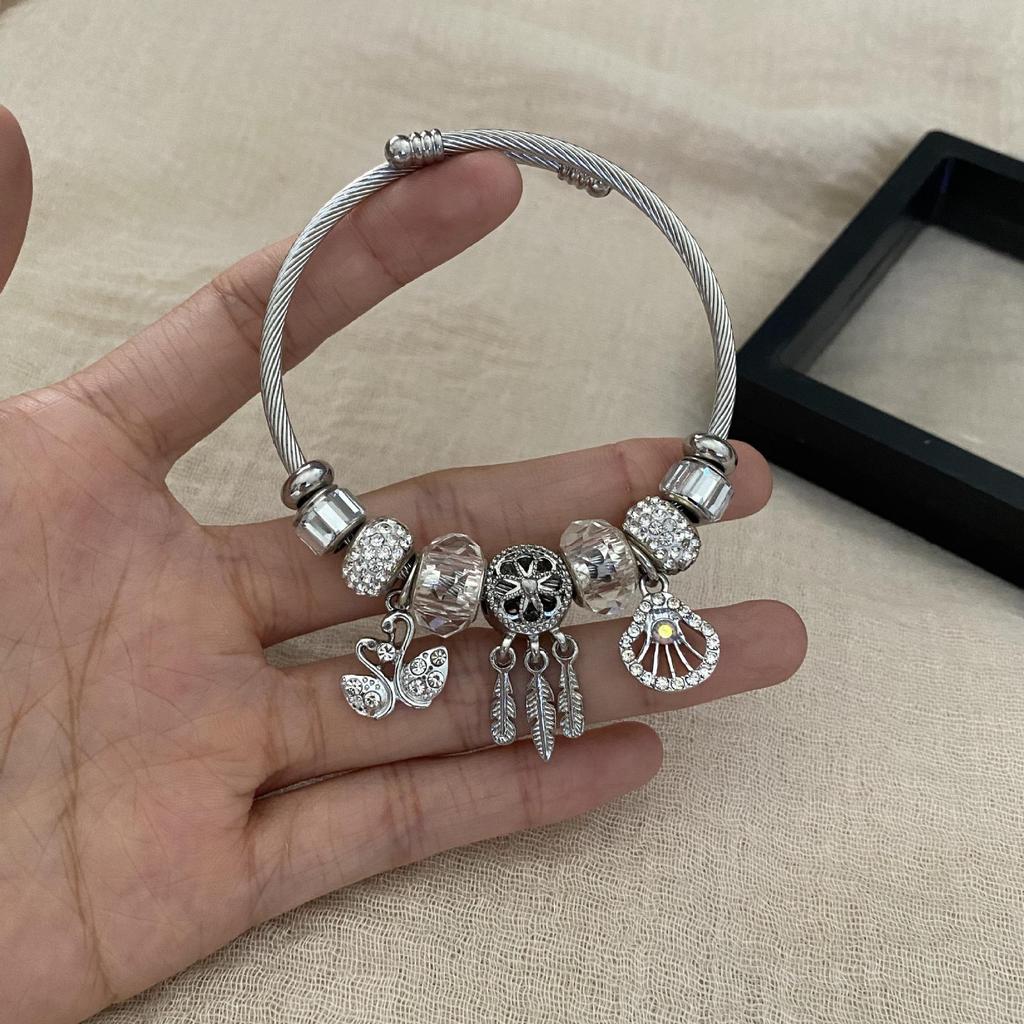 Niche Angel Wings Dream Catcher Titanium Steel Retro Bracelet