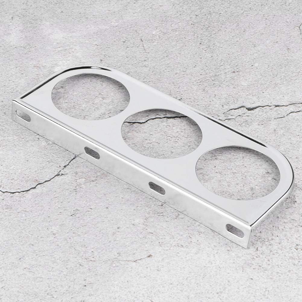 Gauge Holder,52mm/2in 3-Hole Triple Instrument Panel Shell Gauge Mounting Bracket Car Dashboard Meter Iron Holder(Silver) Gauge Bracket