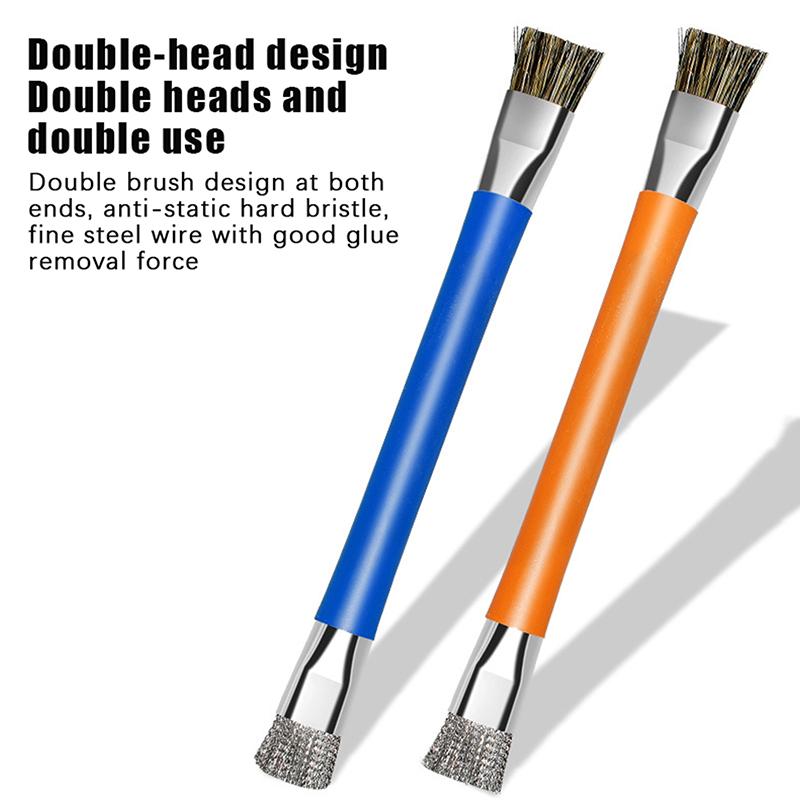 1Pcs ESD Anti-Static Two-Sided Brush, Tough Cleaning Brush for Cell Phone Motherboard Repair and Maintenance