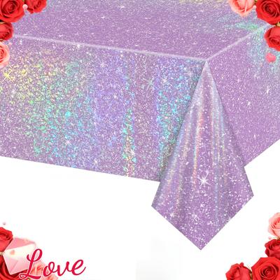 1/2pcs Disposable Tablecloth Thickened Color Laser Party Aluminum Film Rainbow Birthday Party Decoration Tablecloth Wholesale