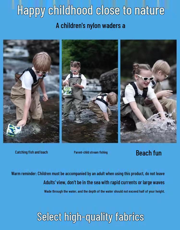 Ultraleichte wasserdichte Kinder-Wathose - Einteiliger Ganzkörperanzug für Strand und Kindergarten
