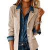 Damen Wildlederimitat Jacke mit Knöpfen Übergroßer geraffter Saum Kurzmantel Lässige Vintage Oberbekleidung mit Taschen