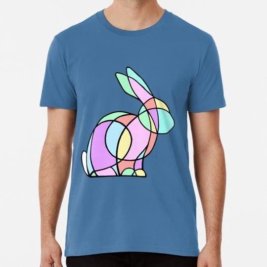 Rainbow Stained Glass Rabbit Size S to 5XL Made in the USA T-shirt L