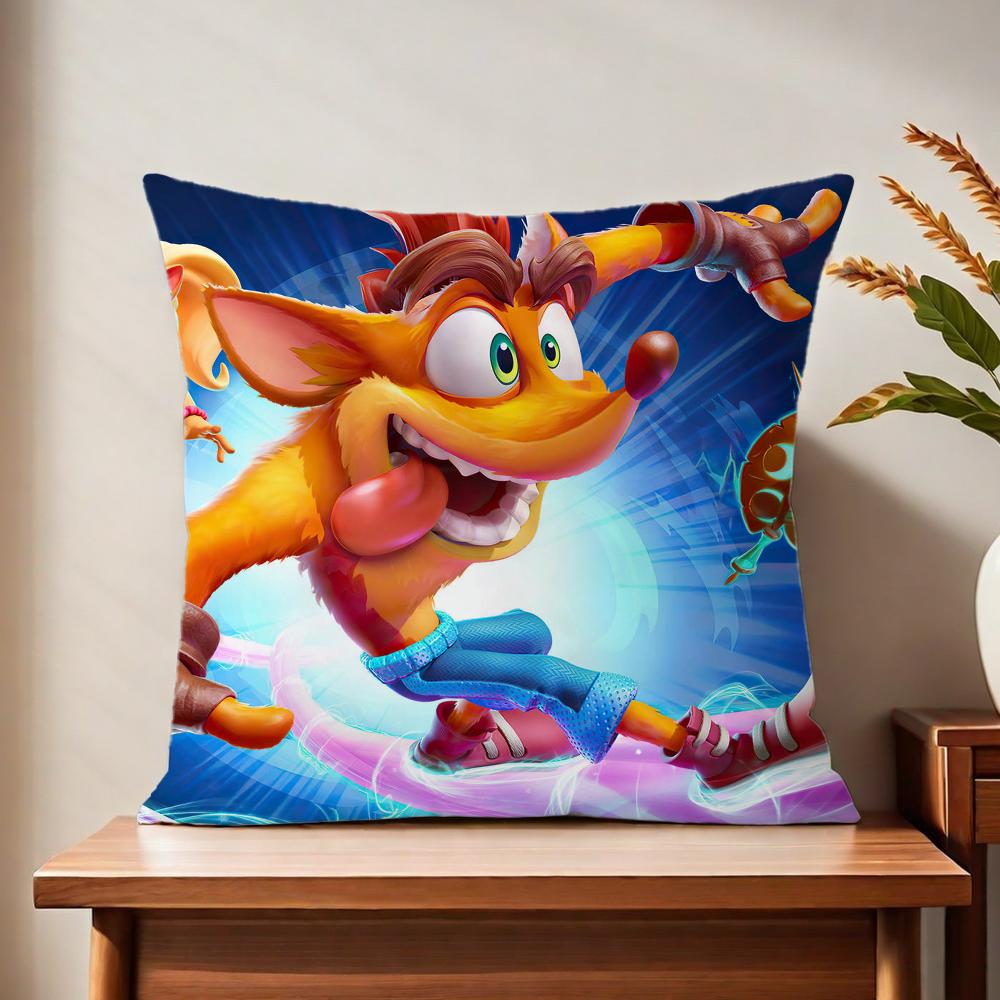Cartoon Crashs B-Bandicoot Cushion Cover For Pillow Printing Sofa Decoration Home Car Room Coffee Shop Office Nordic Simplicity