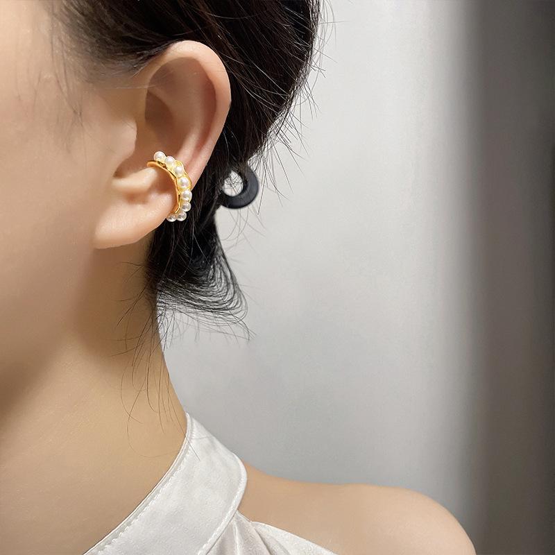 VENTFILLE Sterling Silver Fashion 1Pcs Multi-layer Pearl Ear Bone Clip For Women Temperament Earrings Party Jewelry Gift
