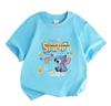 Kids Boys Girls 100% Cotton Crew Neck Short Sleeve T-Shirt Cute Cartoon Alien Print Casual Comfortable Summer Tee for Daily Wear Holiday Outdoor Activ