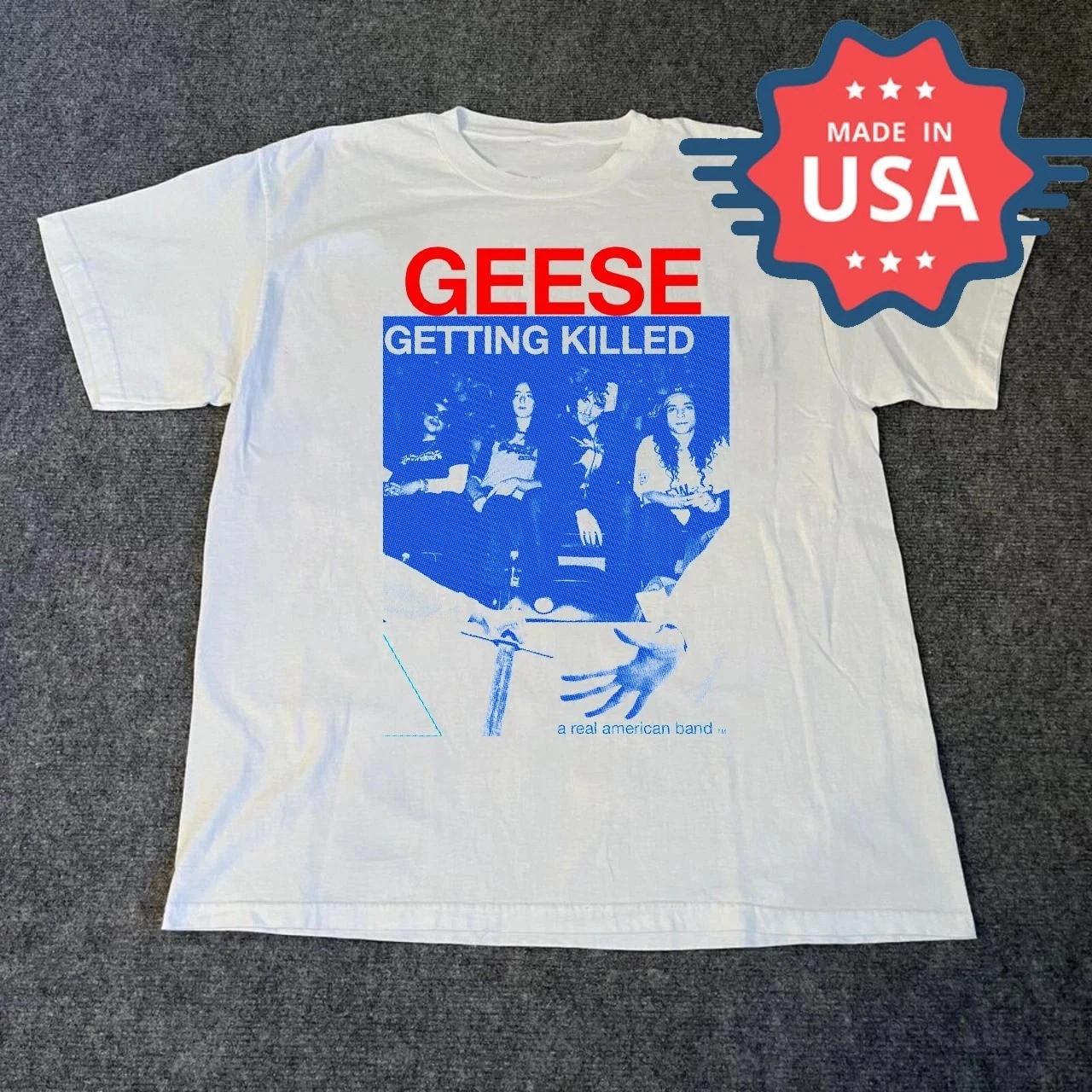 2026 Geese Band Middle Finger Goose Graphic T-Shirt Indie Rock Funny Meme Unisex Casual Cotton Tee 2XL