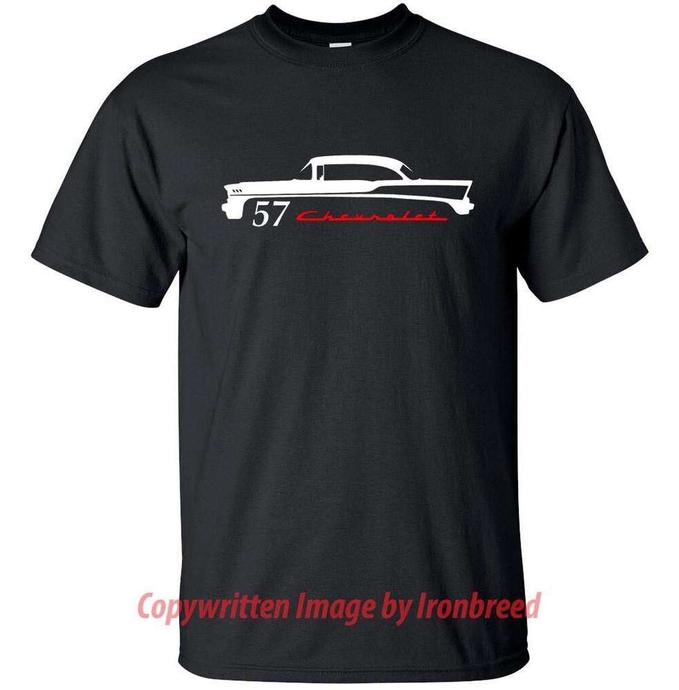 1957 57 Chevy HARDTOP Bel Air 150 210 T-shirt Klassieke Auto Embleem Zijlijsten