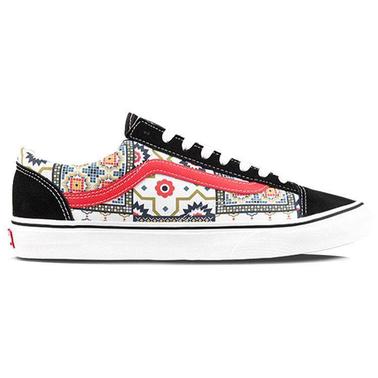 Vans Style 36 Moroccan Tile Check Skate Shoes Black/Red VN0A54F6687