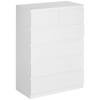 Commode 6 Drawers Storage Furniture Without Handles Minimalist Design 80 X 39 X 115 Cm White