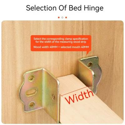 New Thickened Bed Hinge Beams Connector Bed Beam Hook Up U-shaped Bed Board Fixing Bracket Furniture Hardware Steel Bedstead