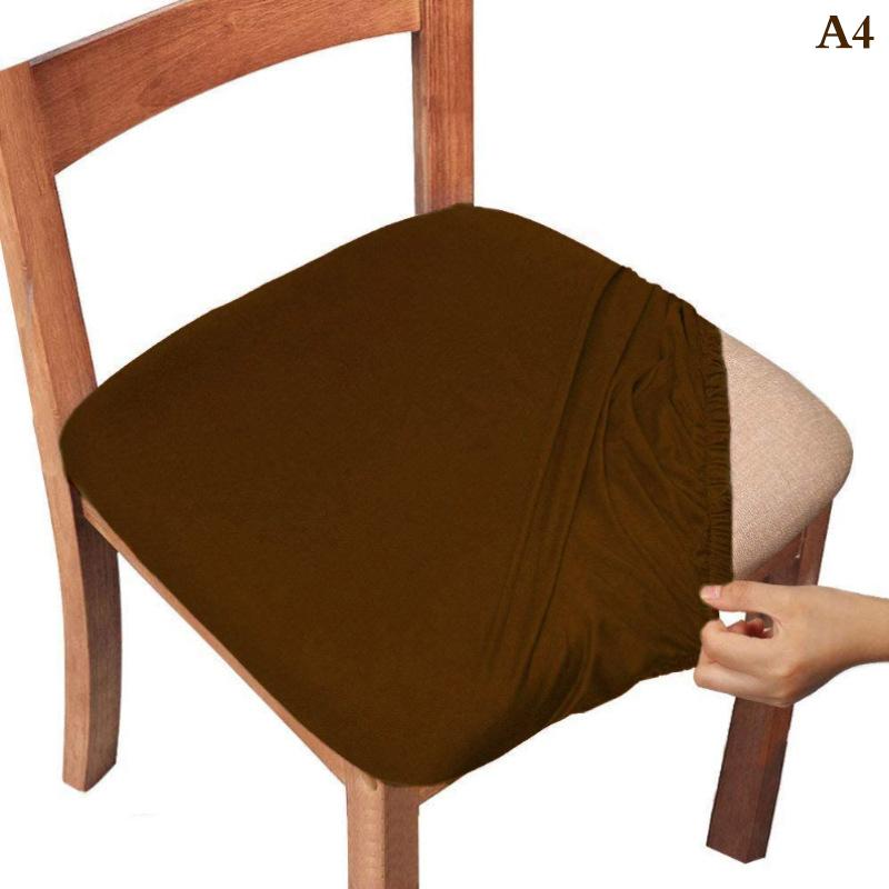 

Чехол для стула в столовой, чехлы для сидений, спандекс 13 однотонных цветов, съемные, моющиеся, эластичные чехлы для подушек для дома коричневый