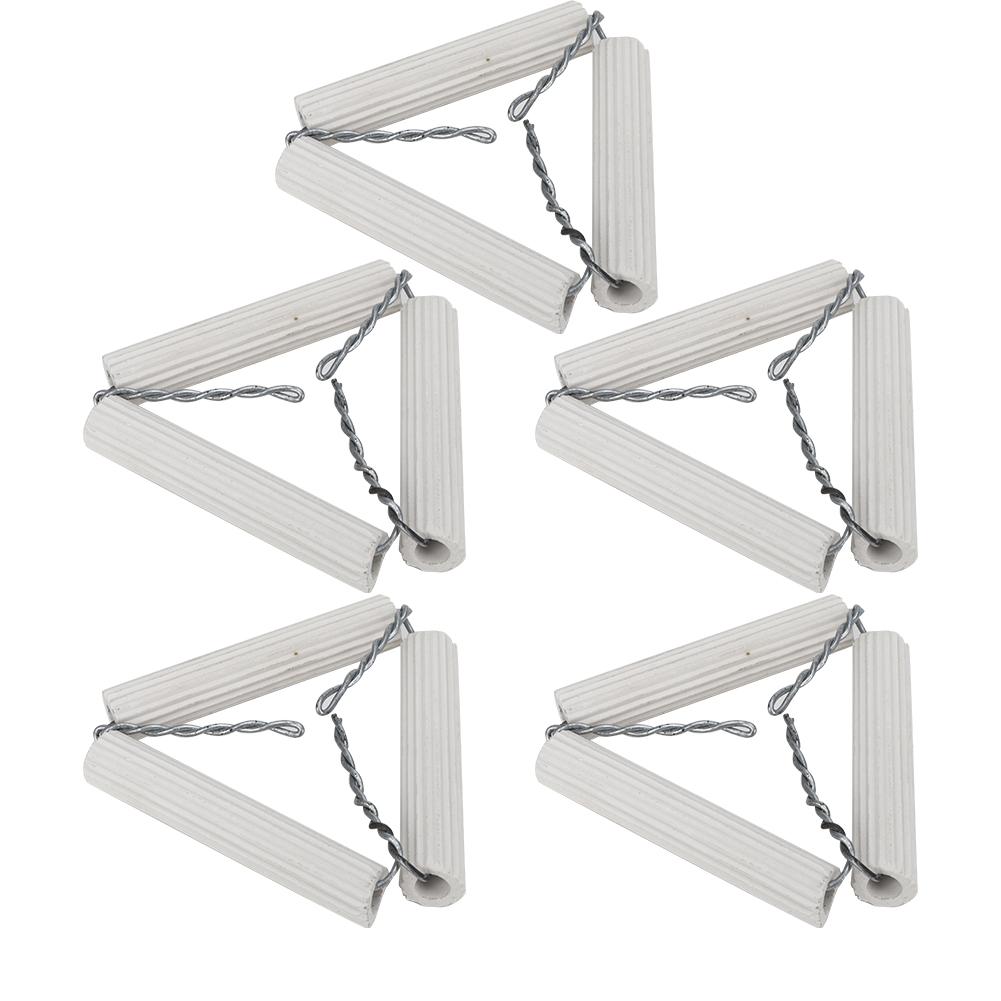 5pcs 55mm Lab Clay Triangle Crucible Holder Ceramic Pipes and Iron Wire for Chemical Experiment