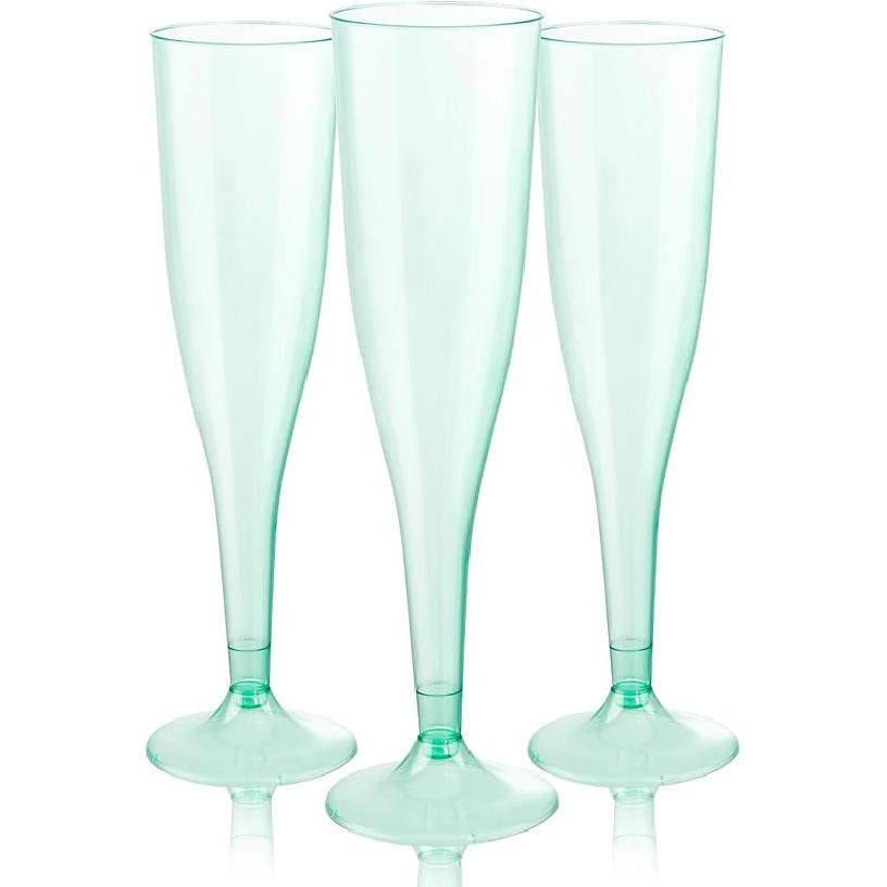 WDF 36 шт. Розовые блестящие пластиковые бокалы для шампанского - 7 унций Одноразовые розовые бокалы с блестками Пластиковые для вечеринки и свадьбы