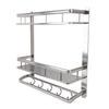 Shower Caddy Organizer Stainless Steel Wall Mounted Bathroom Shelf Rack with Towel Bar for Bathroom
