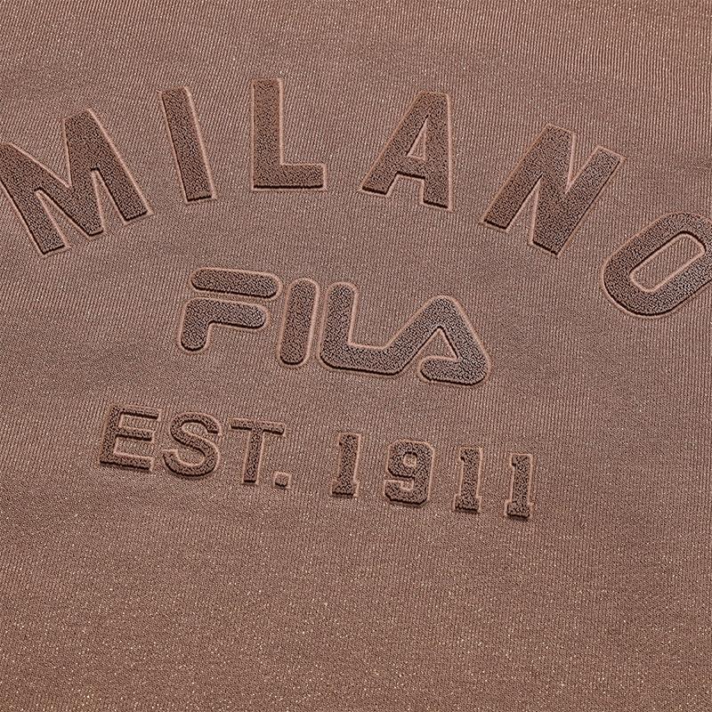 FILA Milano Series Fashion Trend Retro Sports Style Letter Print Loose Hoodie Women hoodies Red F11W545202FPR