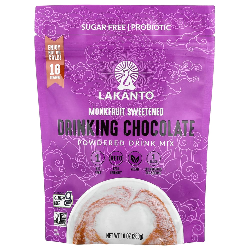 Lakanto Drink Chocolate Powder Drink Mix with Monk Fruit & Erythritol Sweetener, 283.5g (10oz) 283.5g - 1 ea