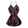European-American Style Heart-Shaped Silk Backless Summer Nightdress for Women