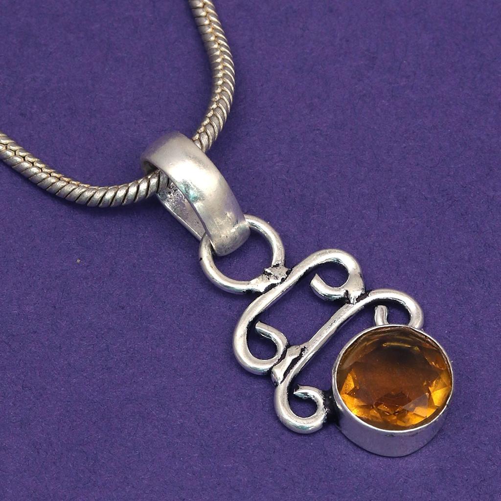 Citrine Set Jewelry Women Pendant  Earring Gemstone Earrings Gems Green