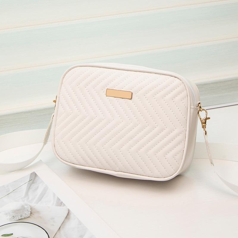 Small Square Bag Women's Bag Summer Wave Embroidered Versatile Shoulder Messenger Small Bag Lightweight Mobile Phone Bag