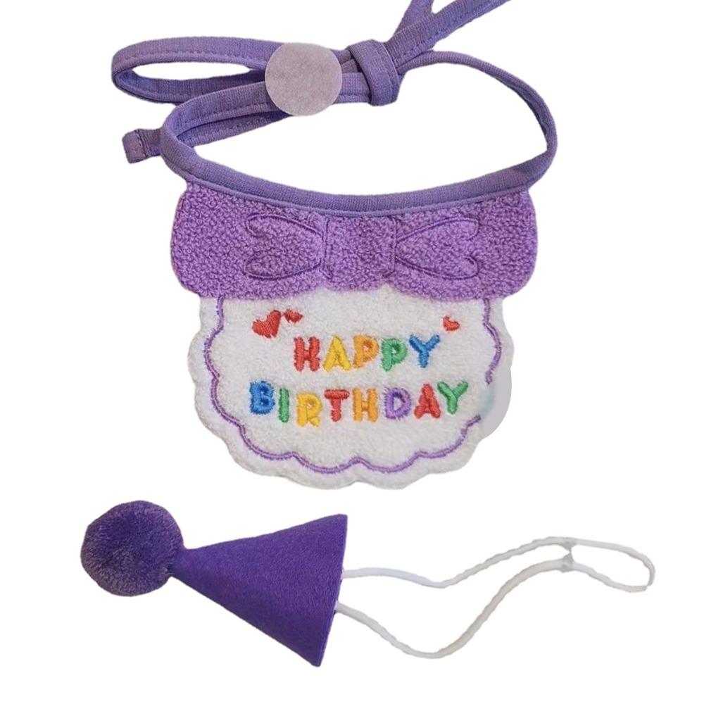 Vibrant Print Pet Birthday Bib Soft Fabric Dog Party Outfit Pet Birthday Hat Pet Photo Taking