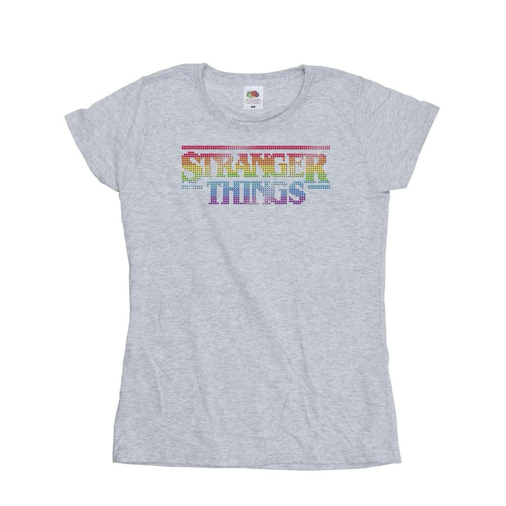 Netflix Womens/Ladies Stranger Things Rainbow Dot Logo Cotton T-Shirt