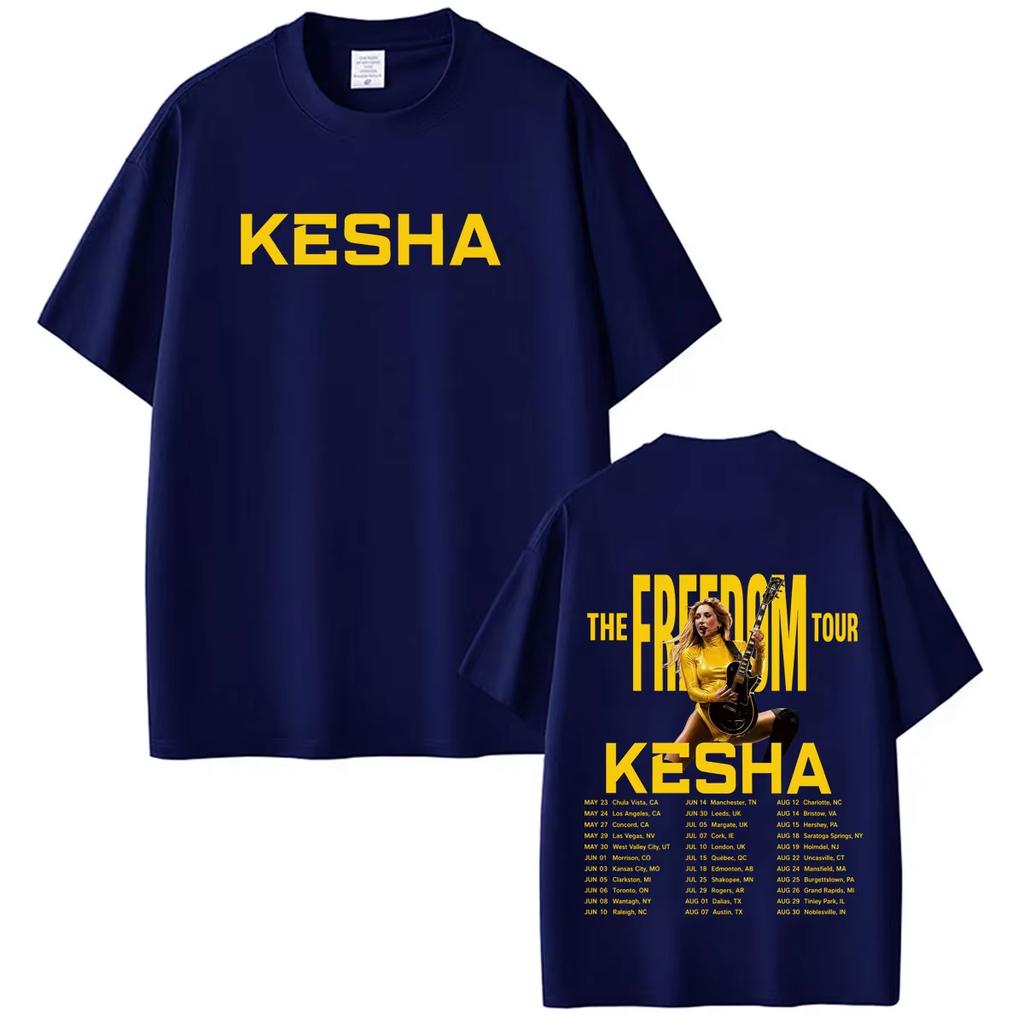 Summer Hot Singer Kesha Freedom Tour 2026 Print Tshirt Unisex Unisex Fashion Oversized Tshirt Hip Hop Casual Streetwear Tshirt