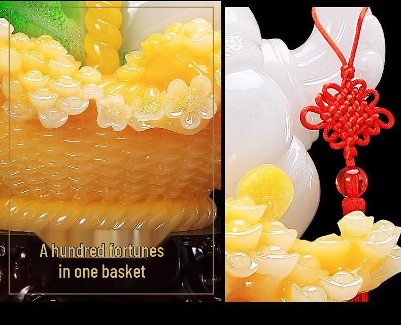 Creative Hundred Fortunes Cabbage Resin Figurine - Home and Office Gift