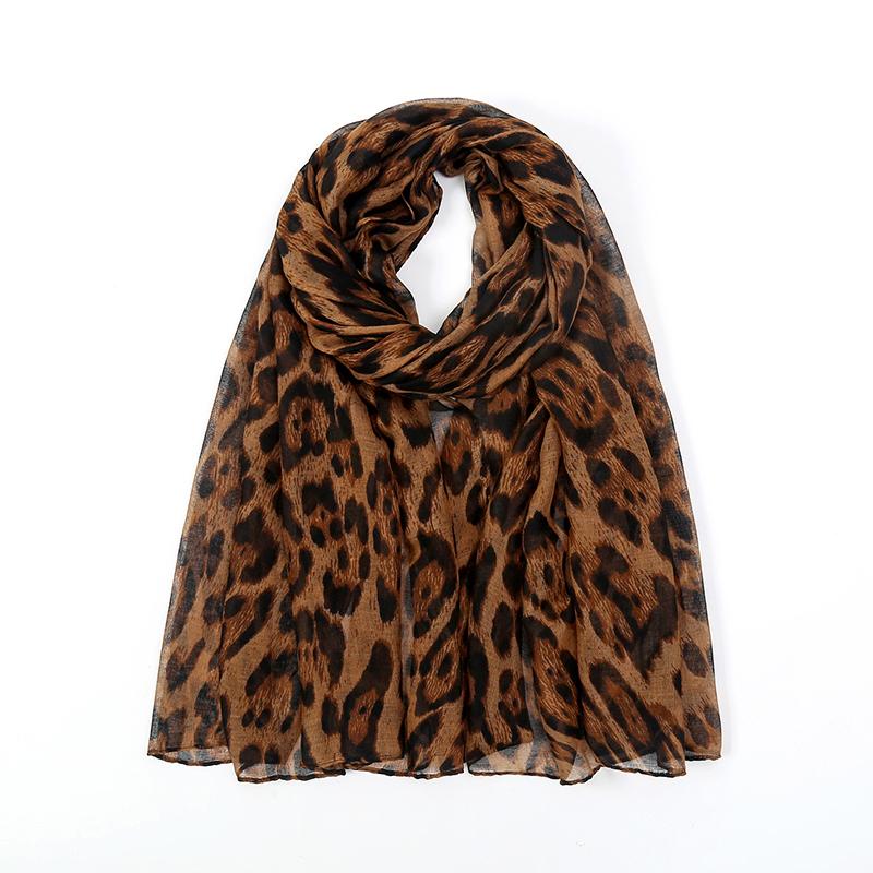 180*90Cm Large Women Brand Viscose Scarf Big Petal Leopard Voile Hijab Shawls and Wraps Female Foulards Luxury Designer NEW