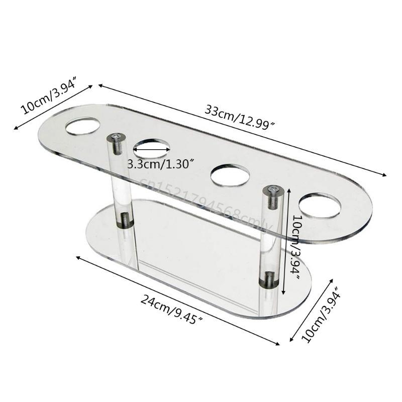 4 Holes Acrylic Ice Cream Cone Holder Tray Sushi Roll Display Stand Rack Shelf 6XDE