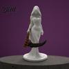 Horror Theme Decor 3D Printed Hooded Woman Statue, Gothic Grim Reaper Figurine, Halloween Party Decoration for Home Office Desk Shelf Figurine