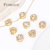 Trendy 18K Gold Plated Brass with Zircon Round/Heart Spacer beads,Separators For Beads,DIY Jewelry Making Supplies Wholesale