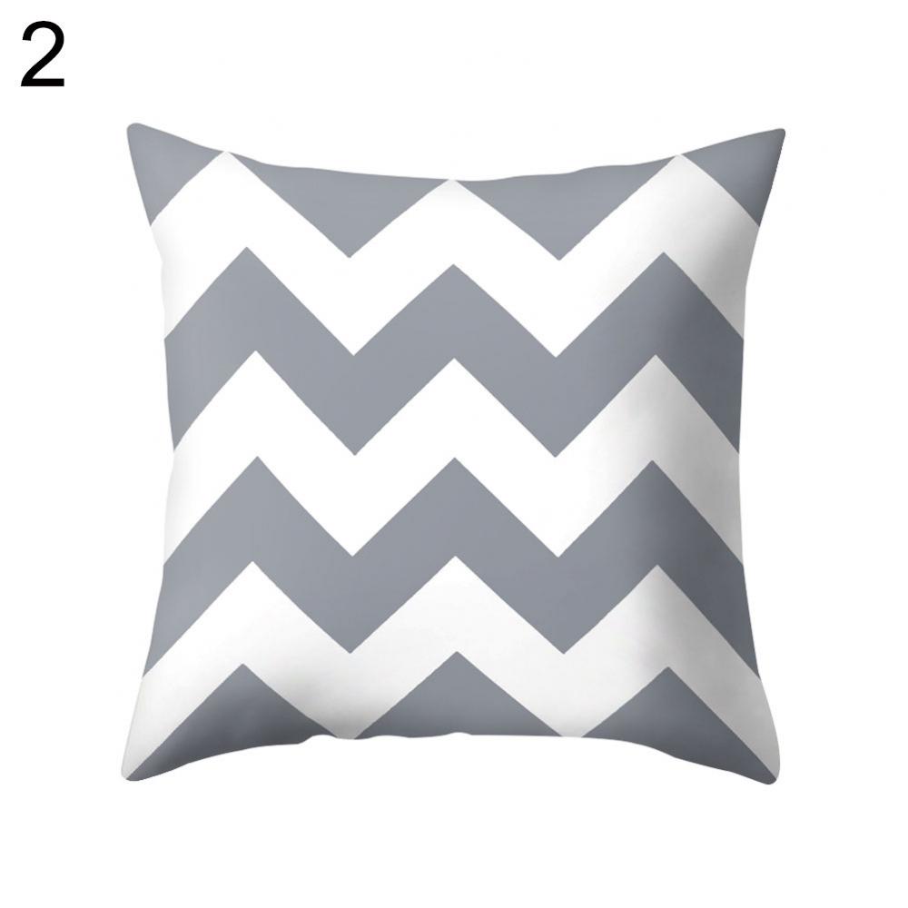Cushion Cover Case Square Geometric Gray Throw Pillow Protector Bedding Articles