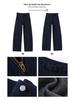 Women's High-Waisted Elastic Dark Blue Wide-Leg Jeans: Slimming Petite Straight-Leg Pants for Autumn/Winter