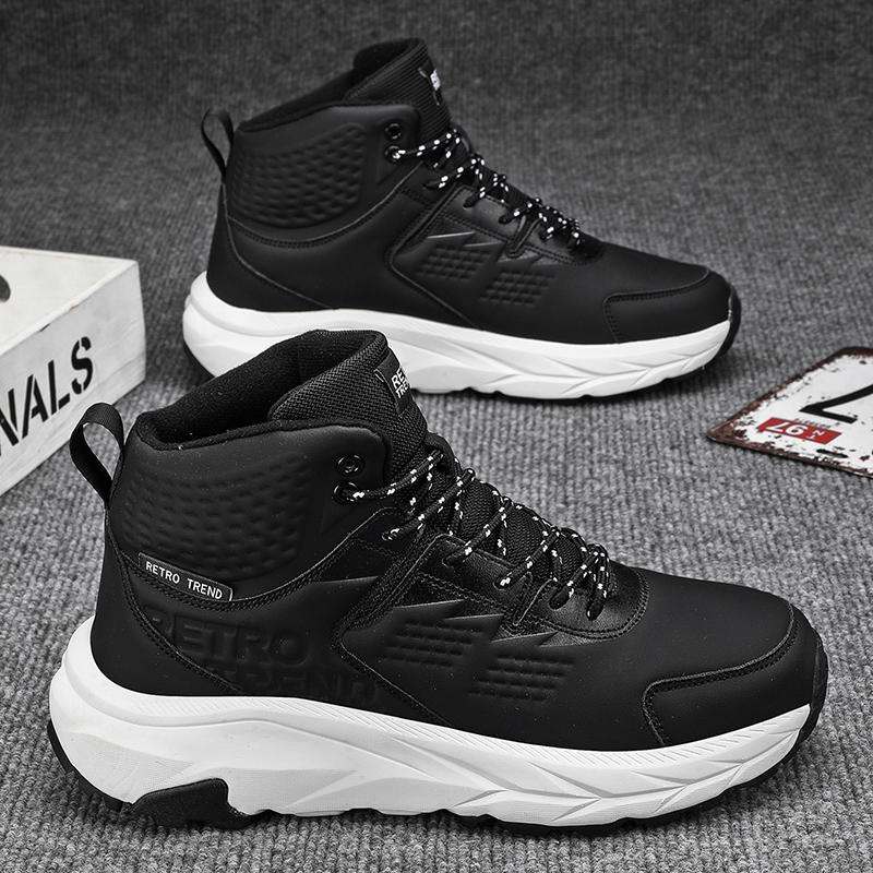 High Top Chunky Sneaker Plus Size 45 Men Women Winter Plush Snow Boots Fashion Casual Cow Suede Height Increased Platform Shoes
