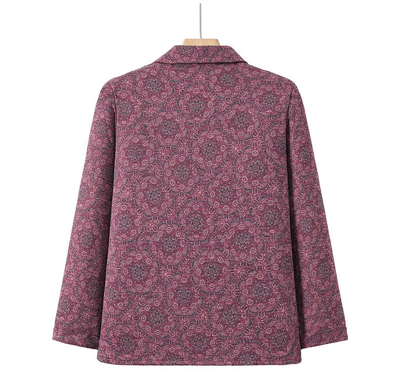 2026 Autumn Stylish Lapel Printed Shirt for Middle-aged & Elderly Women