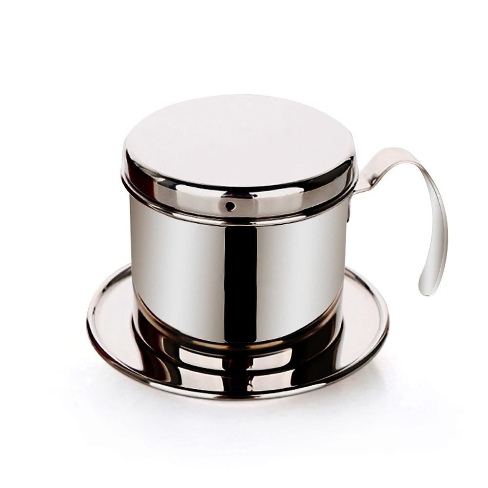 Mugg i rostfritt stål Vietnamesiskt kaffedroppsfilter Kaffebryggare Phin Infuser Silver
