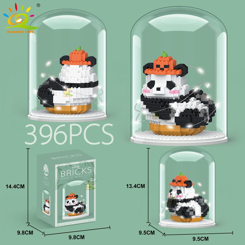 Mini Cute Panda Micro Building Blocks 3D Diamond Model Animals Bricks DIY City Construction Toys for Children Kids Gift
