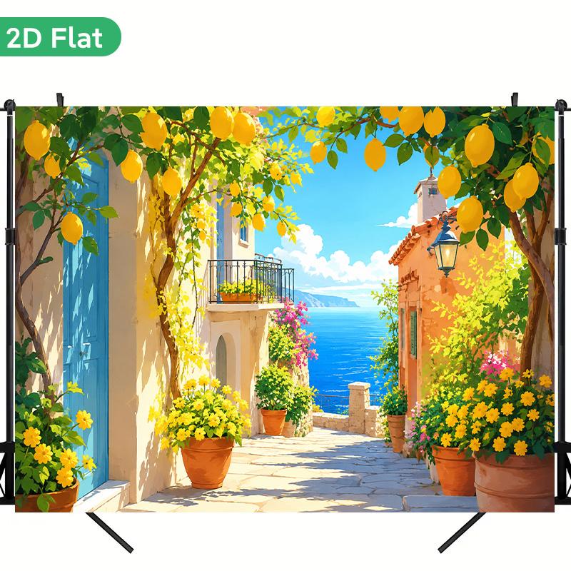 1Pcs Lemon Sunshine Alley Decoration Background Winter Backdrop Decorations For Photo Studio Photo Booth Christmas Party