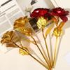Exquisite Golden Rose Gold Red Artificial Rose Flowers Fashion Rose Bouquet  Valentine's Day Gifts