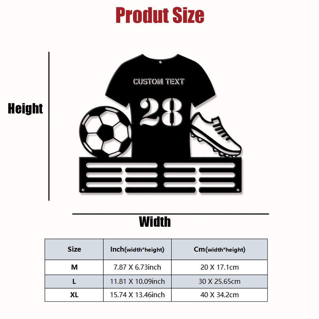 1pc Custom Iron Soccer Medal Hanger Personalized Football Jersey Number Medal Display Rack for Sports Awards