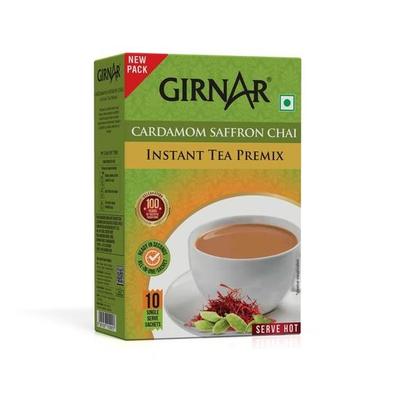 Girnar Instant Premix Tea With Cardamom - Saffron (10 Sachets)