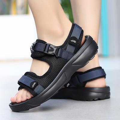 Non-Slip Men's Sandals for Summer New Wear-Resistant Breathable Simple Black-Soled Men's Business Beach Comfortable Roman Sandal