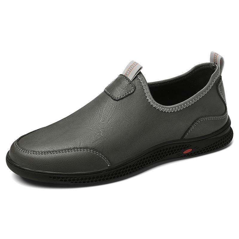 Men s Cowhide Slip-on Loafers: Spring Casual Driving Shoes 46