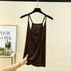 Women's Crew Neck Camisole Tank Top Loose Fit Casual Tee Soft Modal Solid Color Plus Size Summer Inner Layering Undershirt